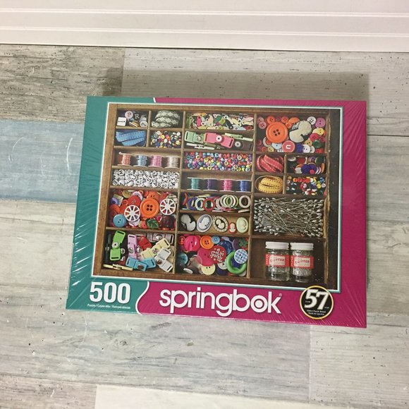 Springbok 500 Piece Puzzle, The Sewing Box Sealed, New - Picture 1 of 3